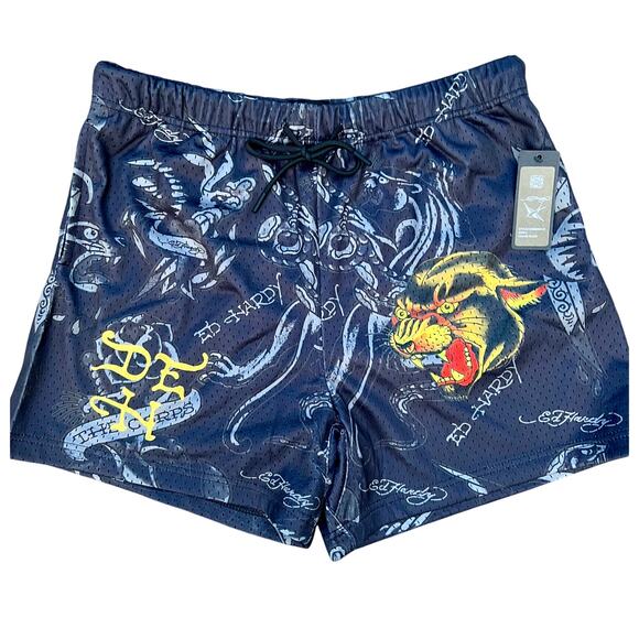 Other - NWT Ed Hardy Panther men's mesh shorts size L